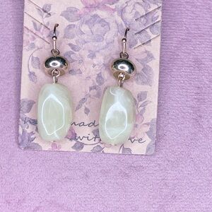 670. Goldtone Yellow Acrylic Dangle Earrings